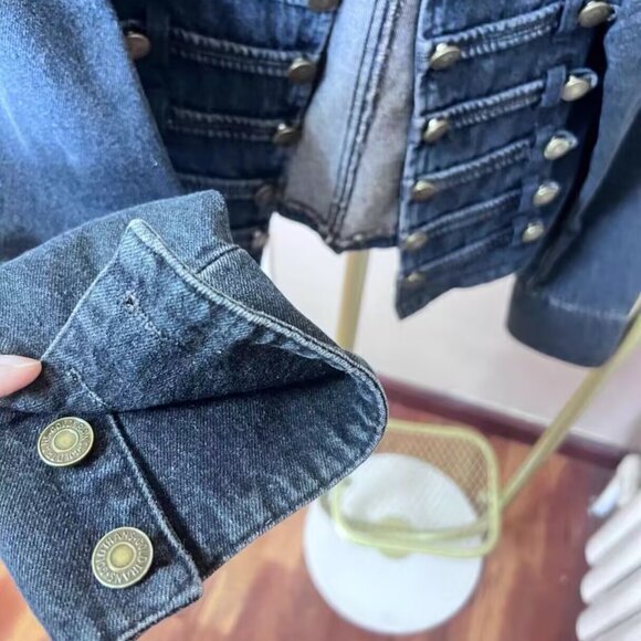 Women's Classic Double-Breasted Blue Jacket - Picture 3 of 4